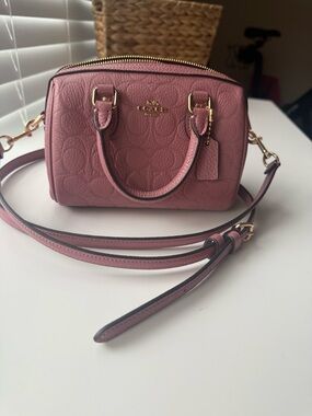 Coach Rose Pink Mini Crossbody Satchel with Gold Hardware